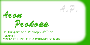 aron prokopp business card
